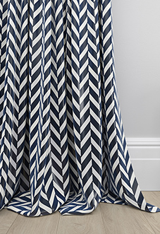 Chevron Stripe, Navy - Made to Measure Curtains